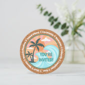 Invitation Palmiers Tropicaux Hawaiiens Sur Faux Cork (Debout devant)