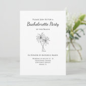 Invitation Palmiers tropicaux Moderne Bachelorette Week-end (Debout devant)