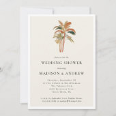 Invitation Palmiers tropicaux Pastel Boho Wedding shower (Devant)