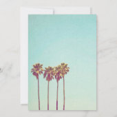 Invitation Palmiers tropicaux Retro Mariage sur la plage côti (Dos)