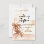 Invitation Palmiers Tropicaux Rustiques Réception de mariage (Devant)