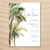 Invitation Palmiers tropicaux sur la plage Mariage moderne