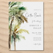 Invitation Palmiers tropicaux sur la plage Mariage moderne