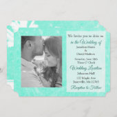 Invitation Palmiers turquoises Mariage Photo Tropical Invite (Devant / Derrière)