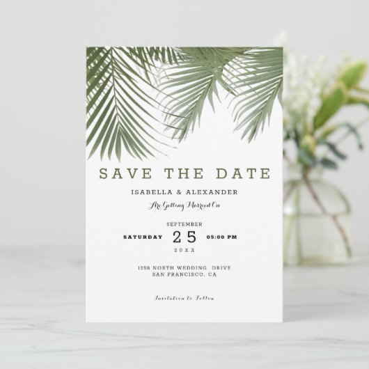 Invitation Palmiers verts (Debout devant)