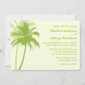 Invitation Palmiers verts Plage tropicale Mariage (Devant)