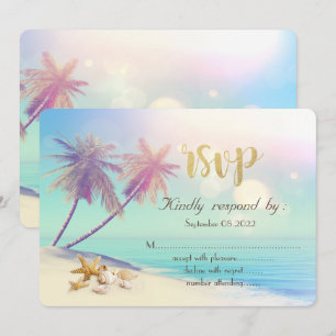 Invitation Palms Beach Coquillages RSVP