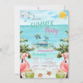 Invitation Palms Flamants roses roses, Cocktails, Anniversair (Devant)