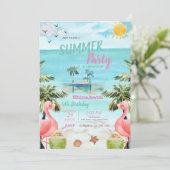 Invitation Palms Flamants roses roses, Cocktails, Anniversair (Debout devant)