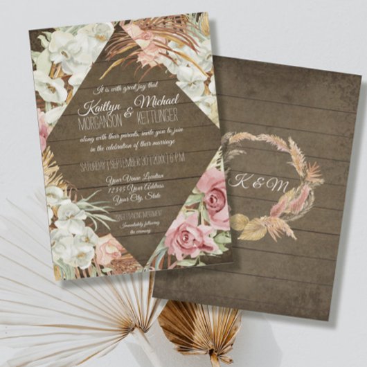 Invitation Pampa rustique Plage tropicale flush flush