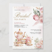 Invitation Pampas à thé rose pâle Fête des mariées (Devant)