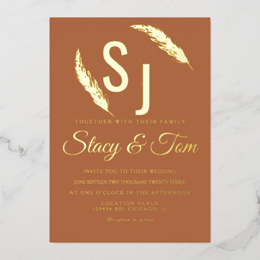 Invitation Pampas Ampersand Pressé (Recto)