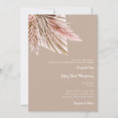 Invitation Pampas Aquarelle Wiseur Tan & Rose (Devant)