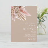 Invitation Pampas Aquarelle Wiseur Tan & Rose (Debout devant)