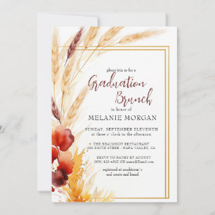 Invitation Pampas Autumn Beige Fête des mariées