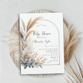 Invitation Pampas Baby shower de verdure en herbe Arc Neutre
