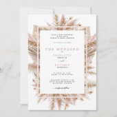 Invitation Pampas Beige Les Deux Parents Mariage II (Devant)