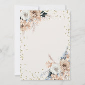 Invitation Pampas bleu herbe boho bonjour bébé garçon baby sh (Dos)