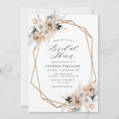 Invitation pampas bleu poussiéreux gazon beige nuptiale (Devant)
