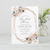 Invitation pampas bleu poussiéreux gazon beige nuptiale (Debout devant)