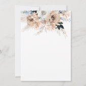 Invitation pampas bleu poussiéreux première communion sainte (Dos)