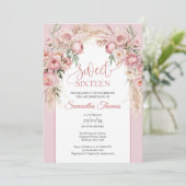 Invitation Pampas boho arche chic pampas eucalyptus (Debout devant)
