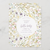 Invitation Pampas Boho Fleur sauvage Beach Hello Baby shower (Devant / Derrière)