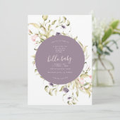 Invitation Pampas Boho Fleur sauvage Botanique Bonjour Baby s (Debout devant)