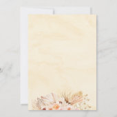 Invitation Pampas Boho Grass Floral Baptême (Dos)