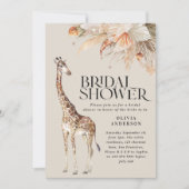 Invitation Pampas botanique girafe mariée (Devant)