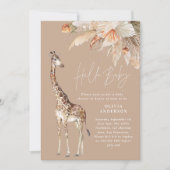 Invitation Pampas botanique herbe girafe moderne safari chic (Devant)