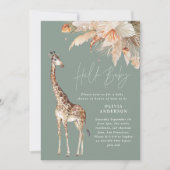 Invitation Pampas botanique herbe girafe safari sauge vert (Devant)