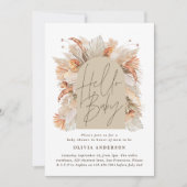 Invitation Pampas botanique herbe rustique moderne terre cuit (Devant)