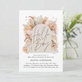 Invitation Pampas botanique herbe rustique moderne terre cuit (Debout devant)