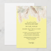 Invitation Pampas Butte Jaune Simple Mariage (Devant / Derrière)