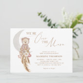 Invitation Pampas de Bohême sur le Baby shower de l'ours de l (Debout devant)