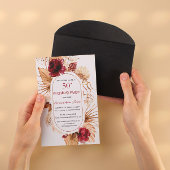 Invitation Pampas de Bourgogne Floral Palm d'herbe 50e annive