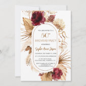 Invitation Pampas de Bourgogne Floral Palm d'herbe 50e annive (Devant)