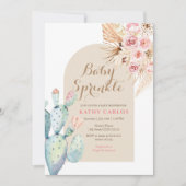 Invitation Pampas de Cactus herbe et saupoudrage de bébé Boho (Devant)