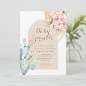 Invitation Pampas de Cactus herbe et saupoudrage de bébé Boho (Debout devant)