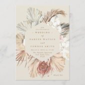 Invitation Pampas de crème séché Herbe Floral Jungle Mariage (Devant)