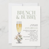 Invitation Pampas de douche nuptiale brunch d'herbe et bubbly (Devant)