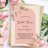 Invitation Pampas de douche nuptiale rose or blush boho