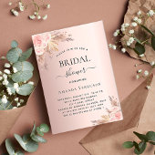 Invitation Pampas de douche nuptiale rose or boho