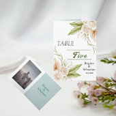 Invitation Pampas Delicate de Boho plié Mariage photo Non