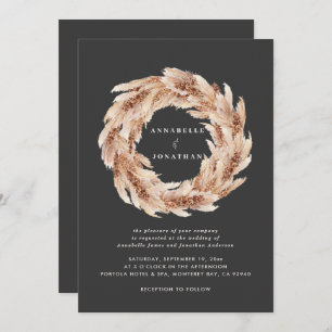 Invitation Pampas d'herbe bohème naturel moderne mariage