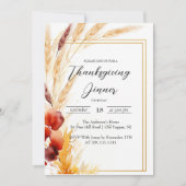 Invitation Pampas Dîner d'Action de grâces d'automne (Devant)