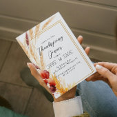 Invitation Pampas Dîner d'Action de grâces d'automne