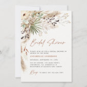Invitation Pampas douche nuptiale herbe moderne boho élégant (Devant)