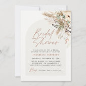 Invitation Pampas douche nuptiale herbe moderne boho élégant (Devant)